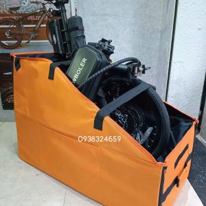 Túi vải du lịch cho xe đạp gấp gọn ( Cam) - Ảnh 2